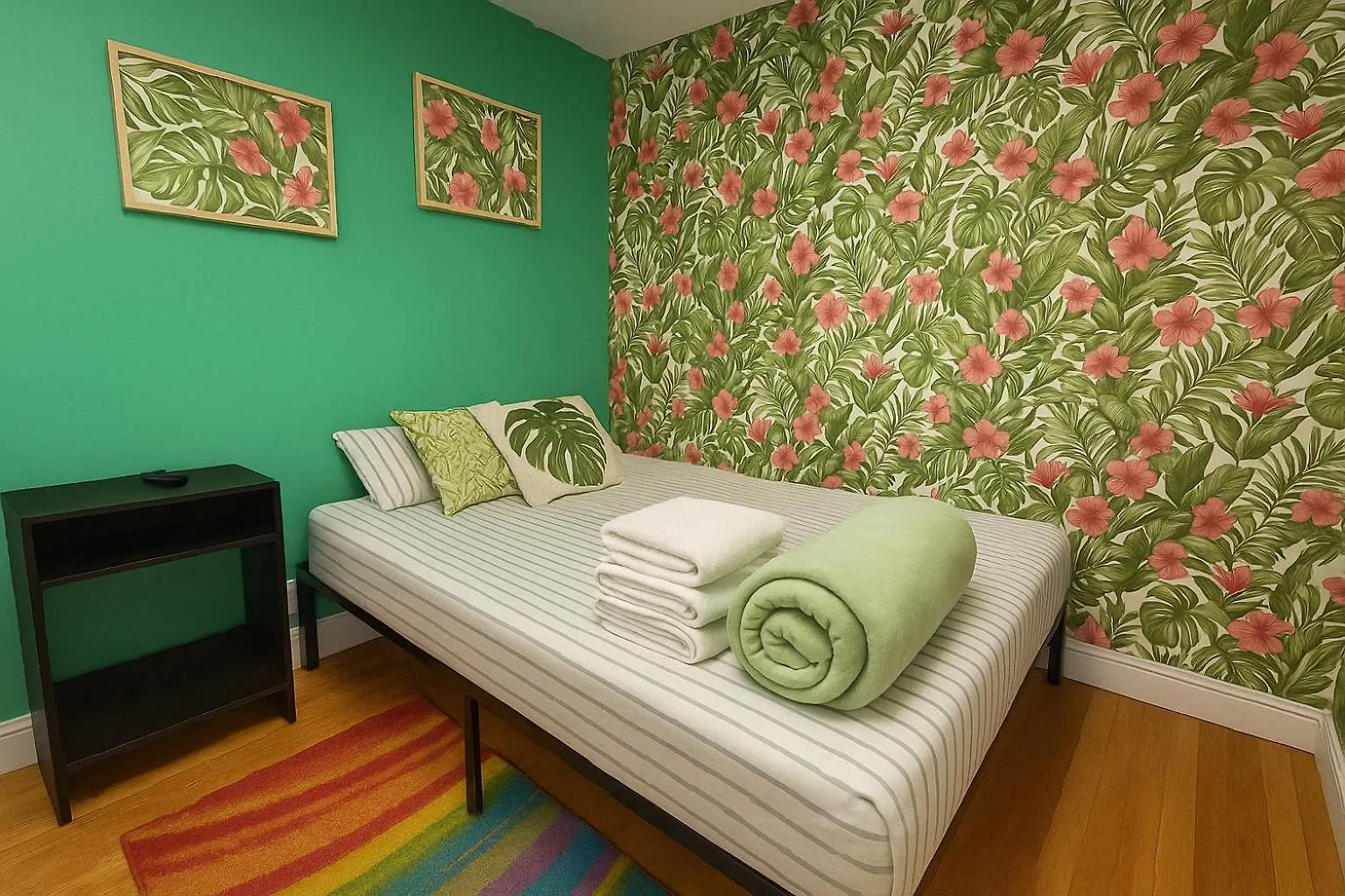 Tropical Comfort Room In Harlem Cozy Stay With Snacks & Style New York Apartment